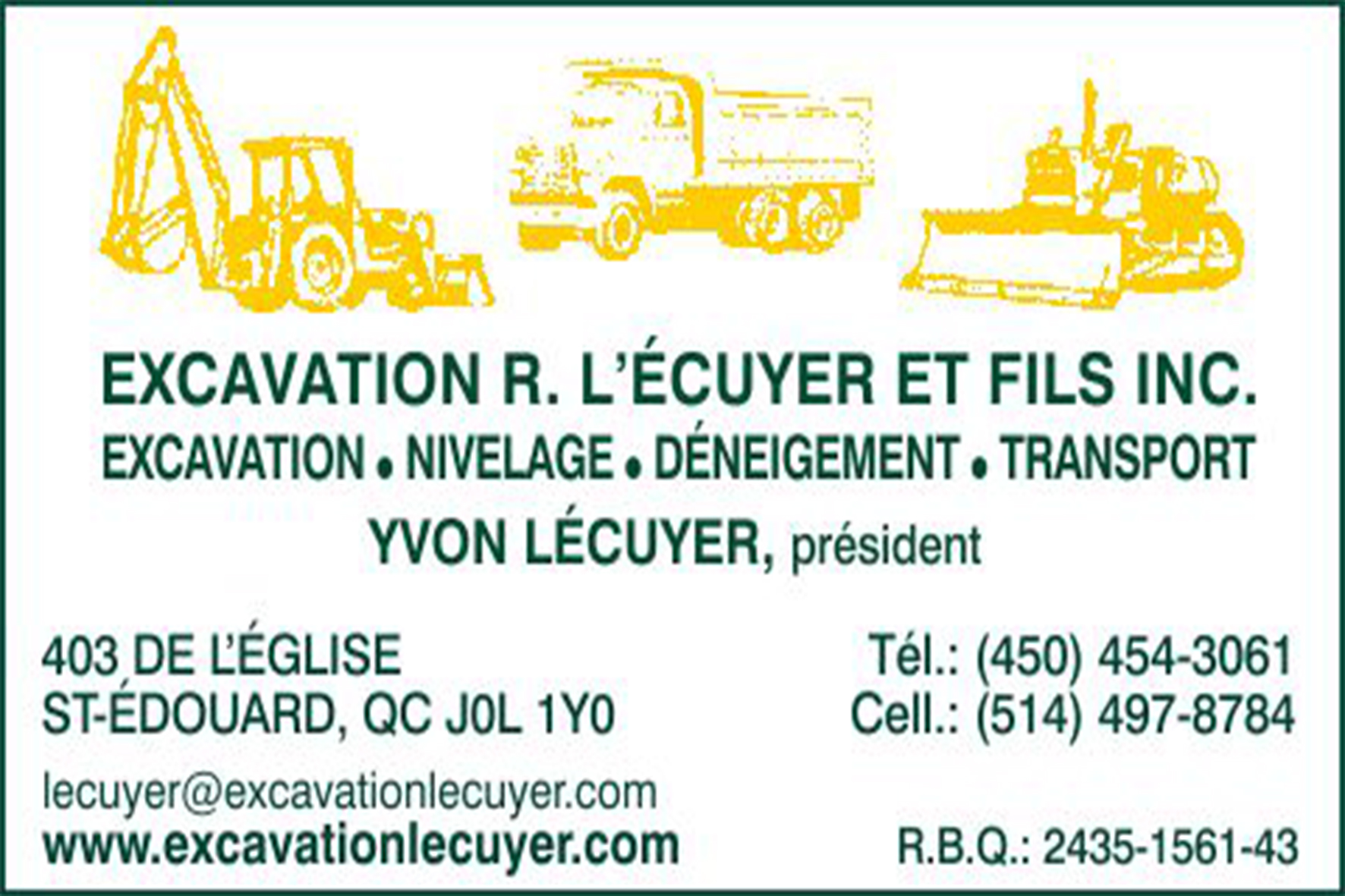 EXCAVATION R LÉCUYER & FILS