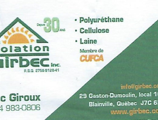 LES ISOLATION GIRBEC INC