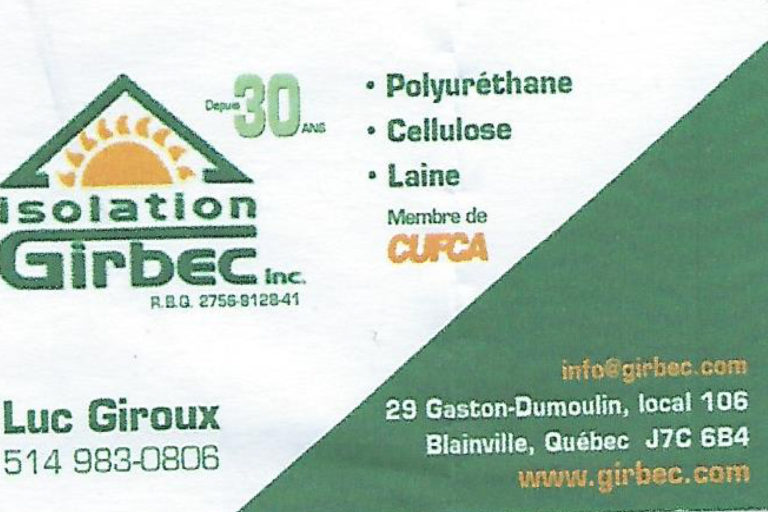 LES ISOLATION GIRBEC INC