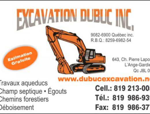 DUBUC EXCAVATION INC 9082-6900 QUÉBEC INC