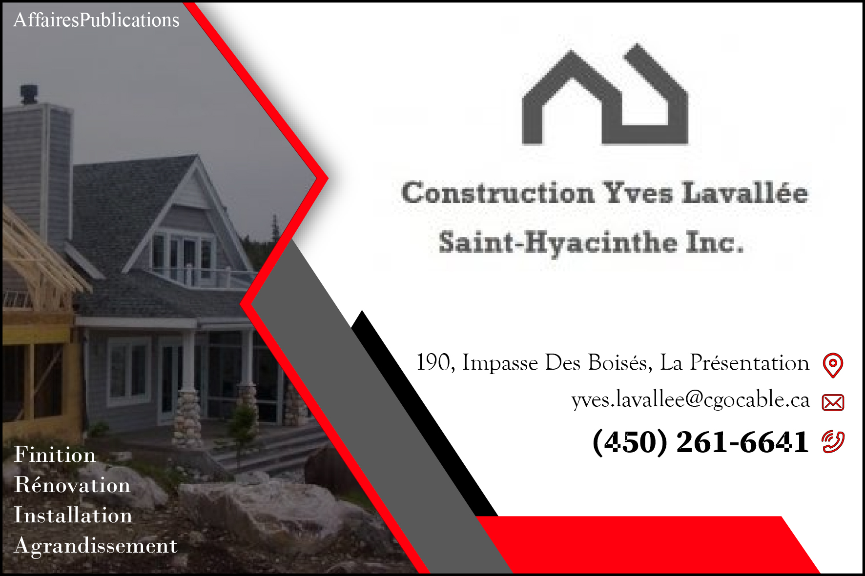 CONSTRUCTION YVES LAVALLÉE  ST-HYACINTHE INC