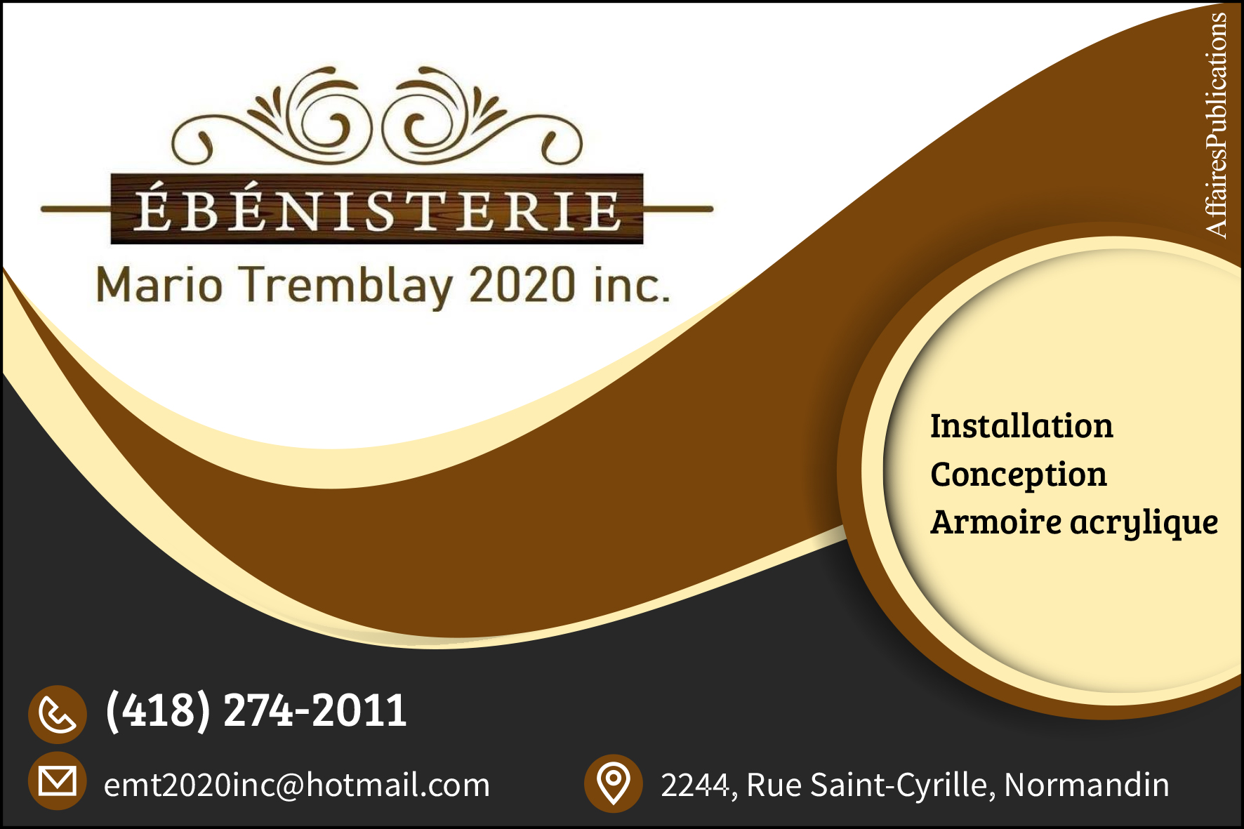 ÉBÉNISTERIE MARIO TREMBLAY 2020 INC