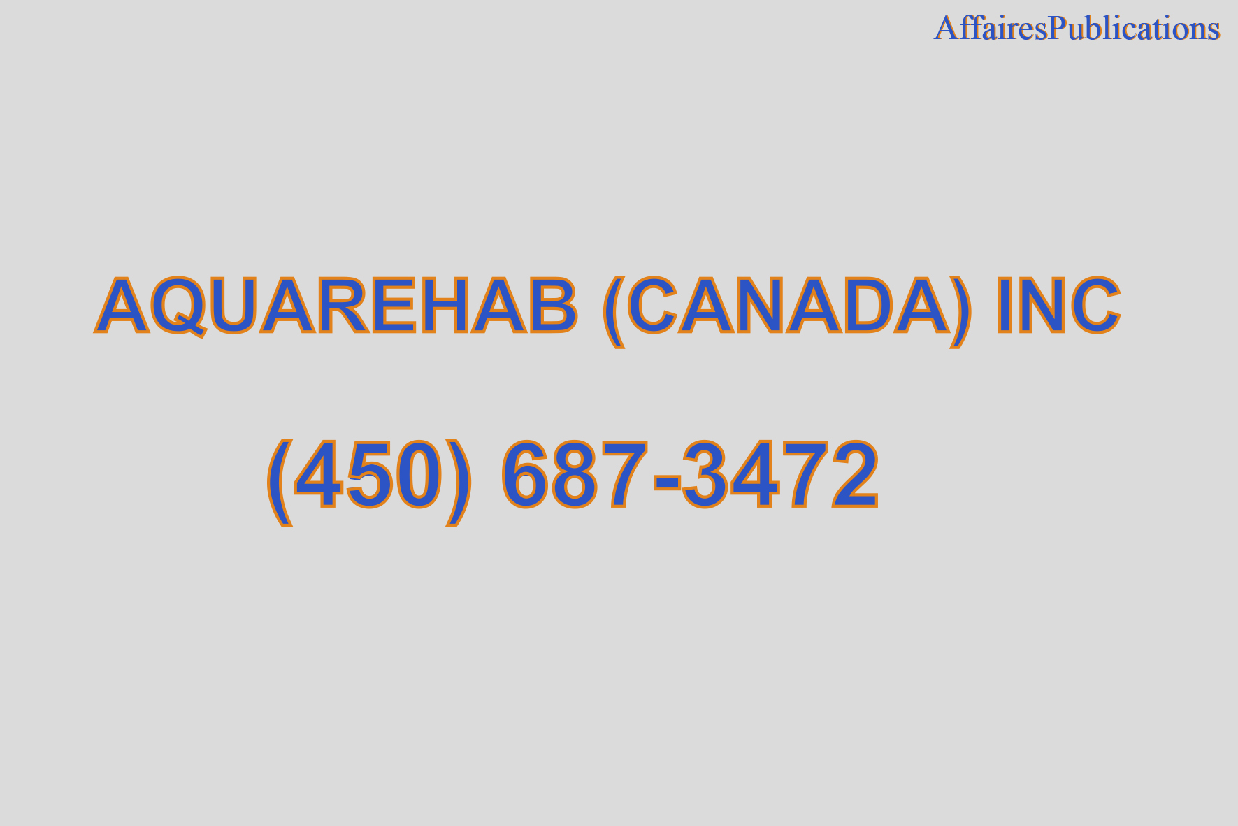 AQUAREHAB (CANADA) INC