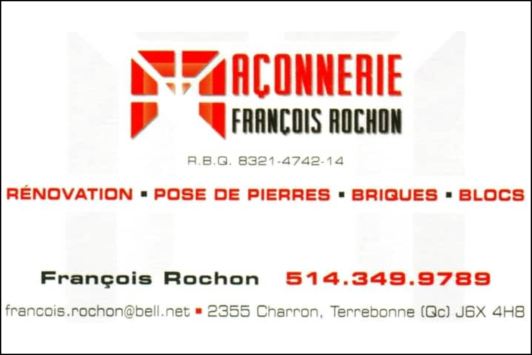 MAÇONNERIE FRANÇOIS ROCHON