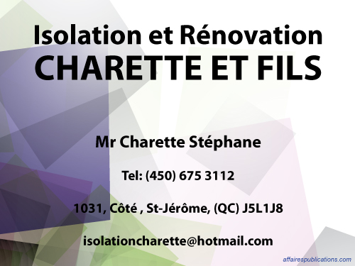 ISOLATION ET RÉNOVATION CHARETTE & FILS INC