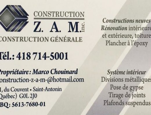 CONSTRUCTION Z A M INC