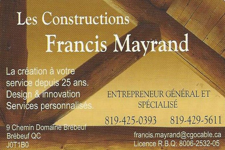 LES CONSTRUCTIONS FRANCIS MAYRAND