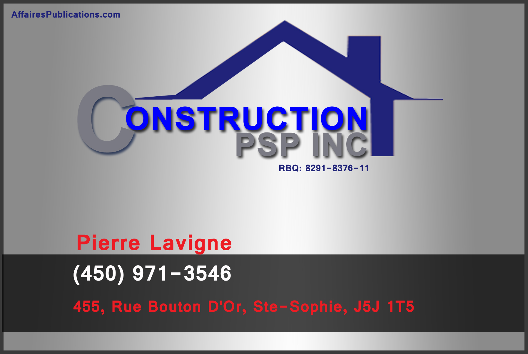 CONSTRUCTION PSP INC