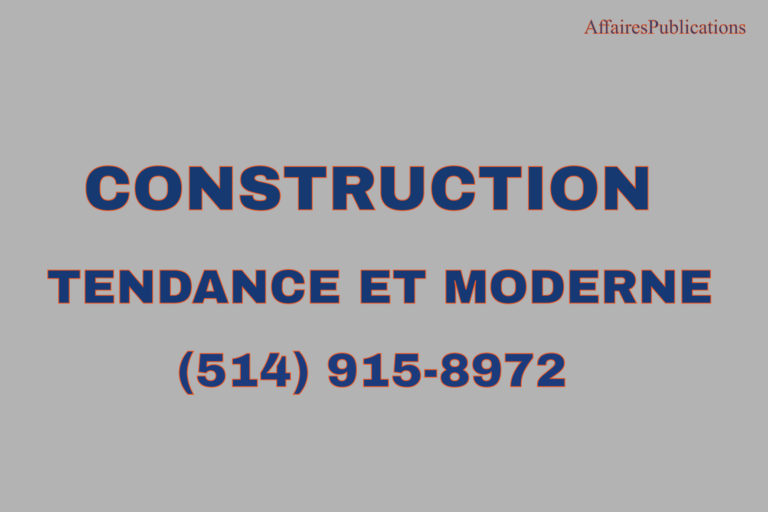 CONSTRUCTION TENDANCE ET MODERNE