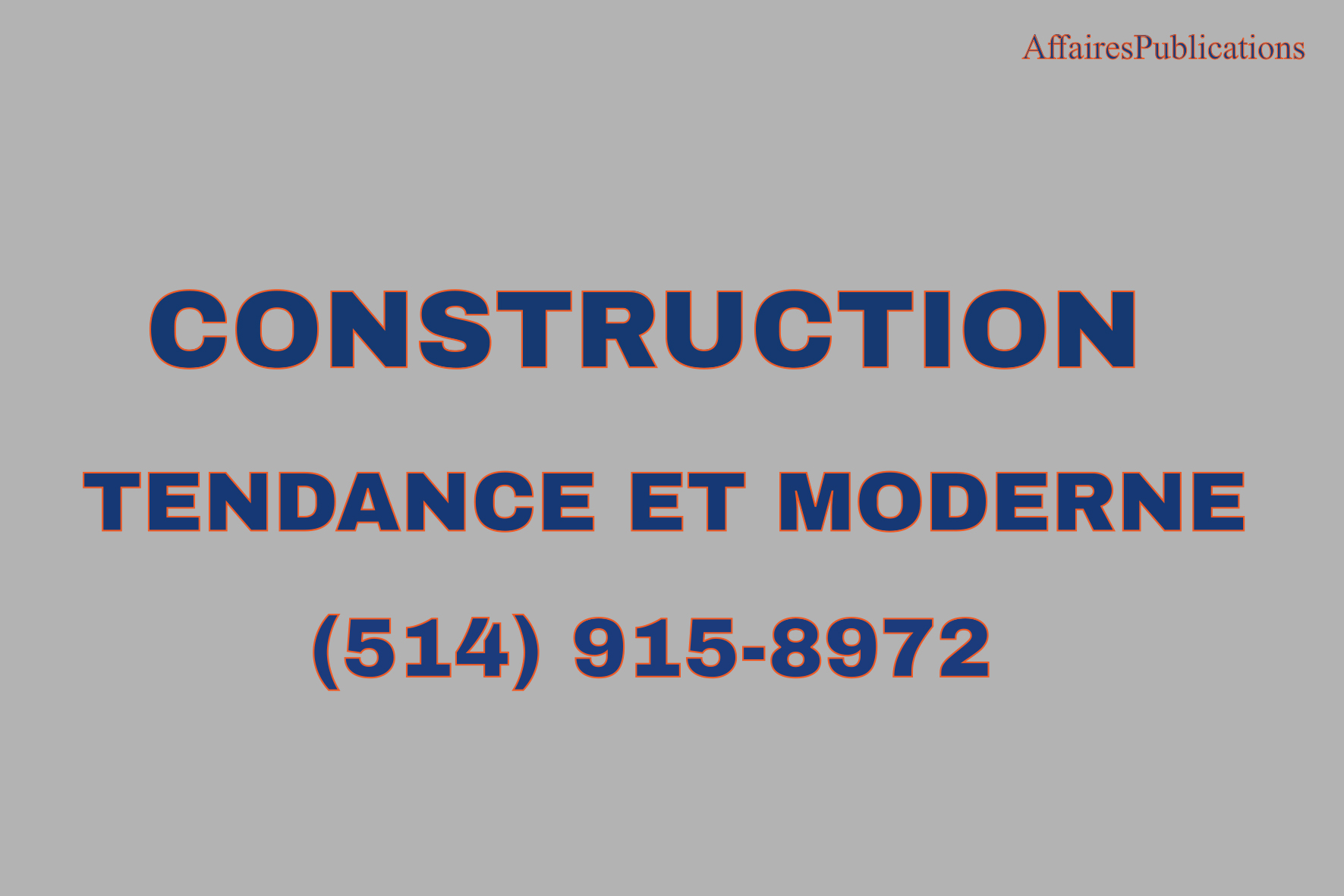 CONSTRUCTION TENDANCE ET MODERNE