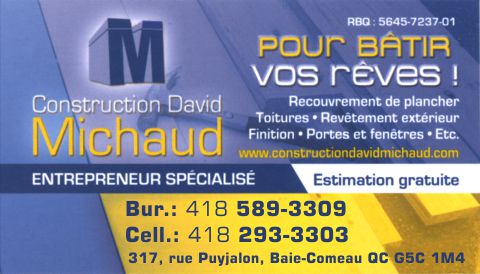 CONSTRUCTION DAVID MICHAUD