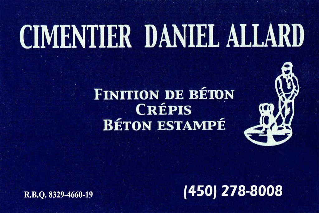 CIMENTIER DANIEL ALLARD INC  9165-0366 QUÉBEC INC