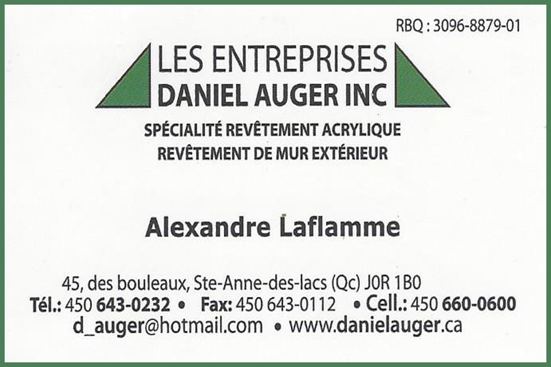 ENTREPRISES DANIEL AUGER INC