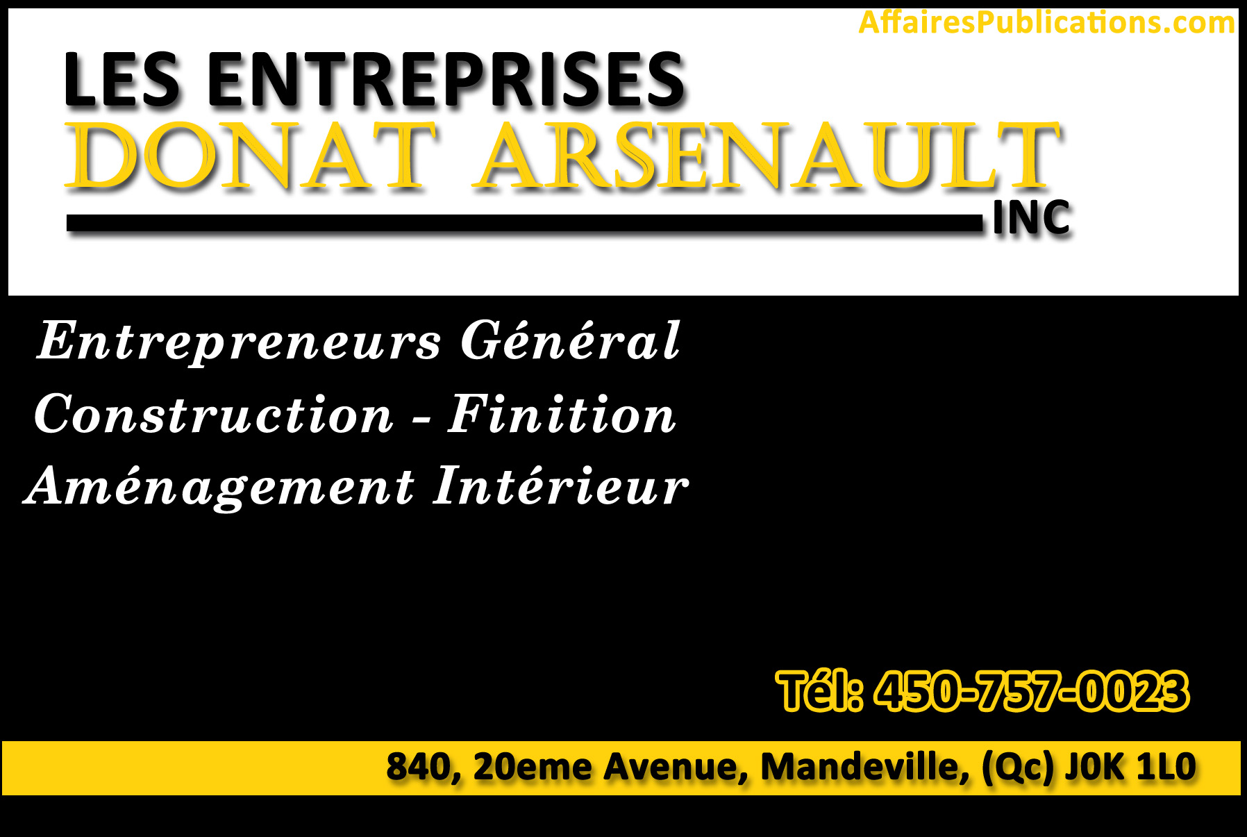 LES ENTREPRISES DONAT ARSENAULT INC