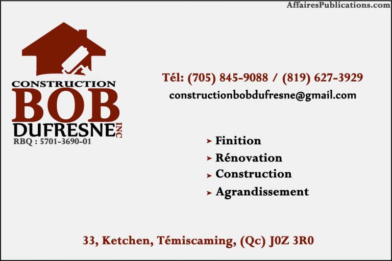 CONSTRUCTION BOB DUFRESNE