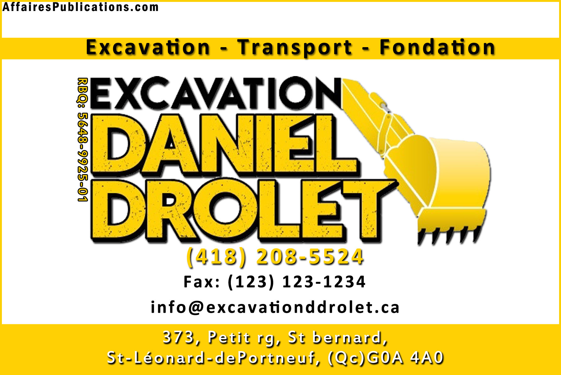 EXCAVATION DANIEL DROLET INC
