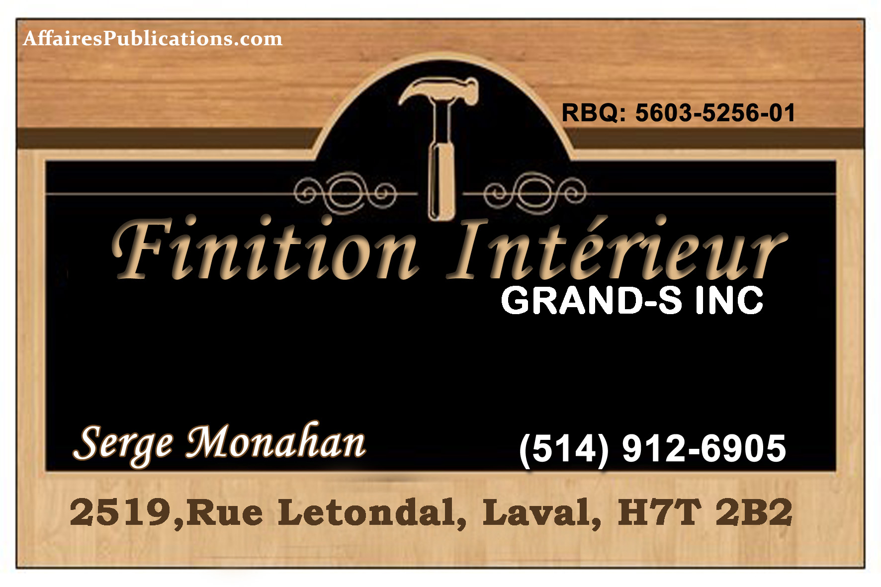 FINITION INTÉRIEUR GRAND-S INC
