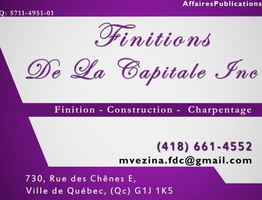 FINITIONS DE LA CAPITALE INC