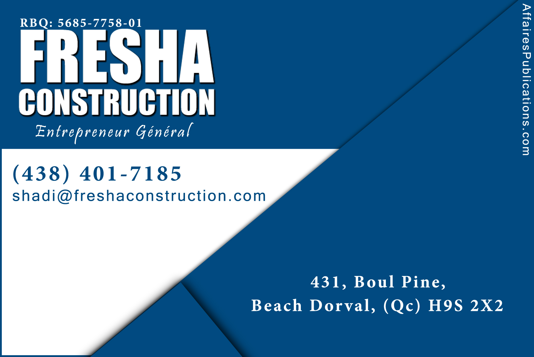 FRESHA CONSTRUCTION INC