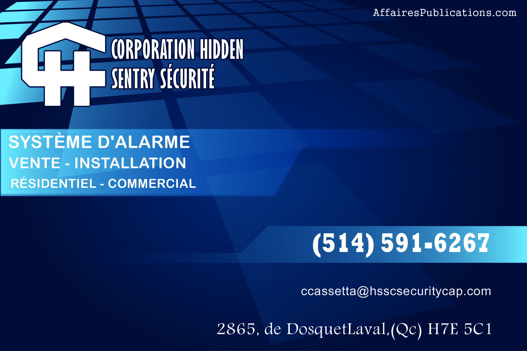 CORPORATION HIDDEN SENTRY SÉCURITÉ