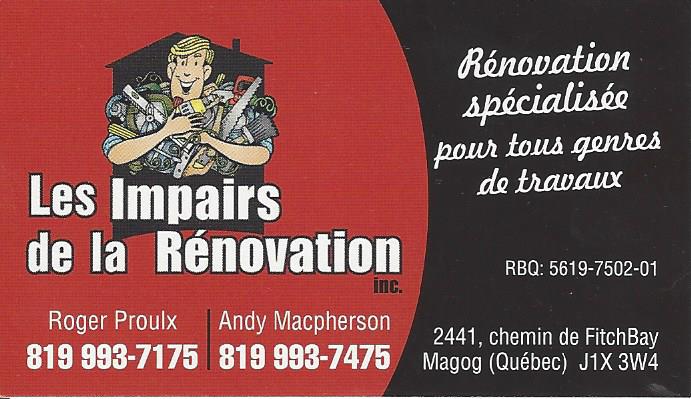 LES IMPAIRS DE LA RÉNOVATION INC