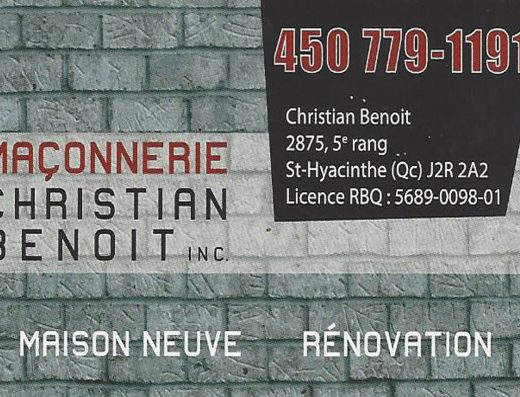 MAÇONNERIE CHRISTIAN BENOÎT INC