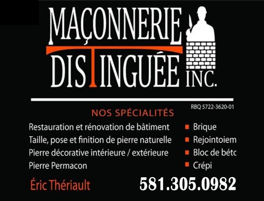 MAÇONNERIE DISTINGUÉE INC