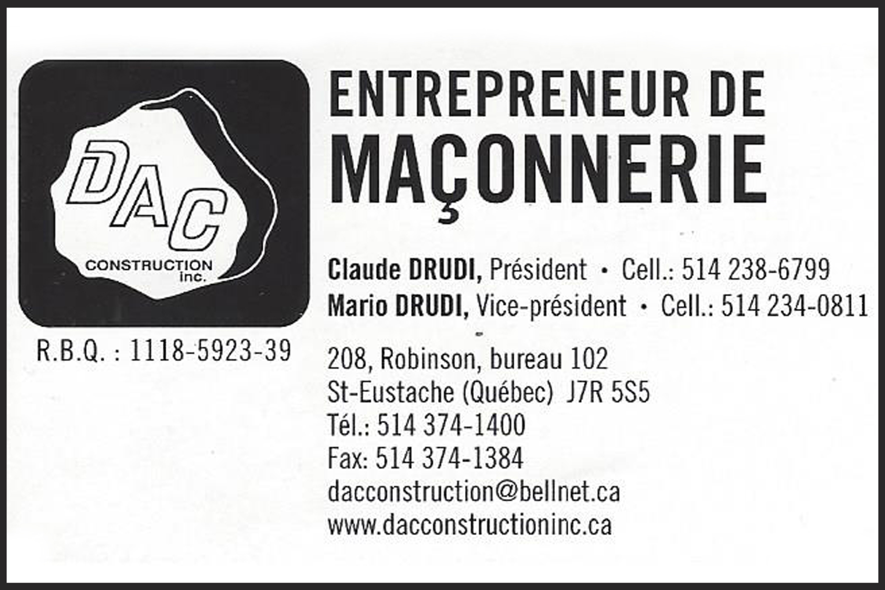 DAC CONSTRUCTION INC