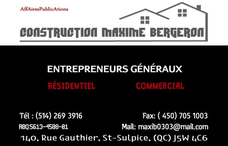 CONSTRUCTION MAXIME BERGERON