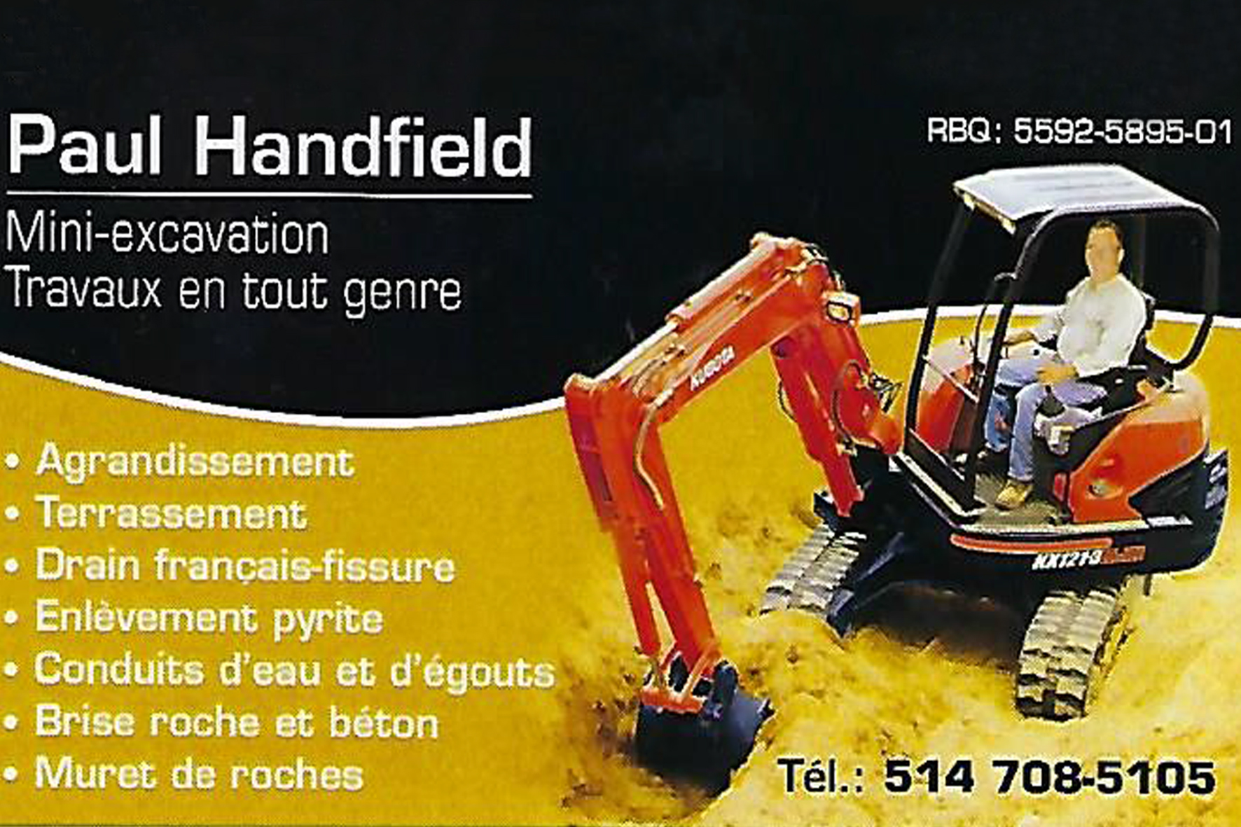 PAUL HANDFIELD MINI EXCAVATION