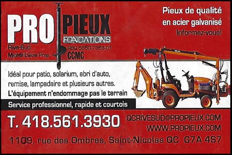 PRO-PIEUX FONDATIONS RIVE-SUD
