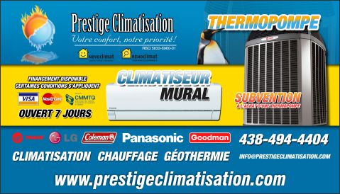 PRESTIGE CLIMATISATION INC