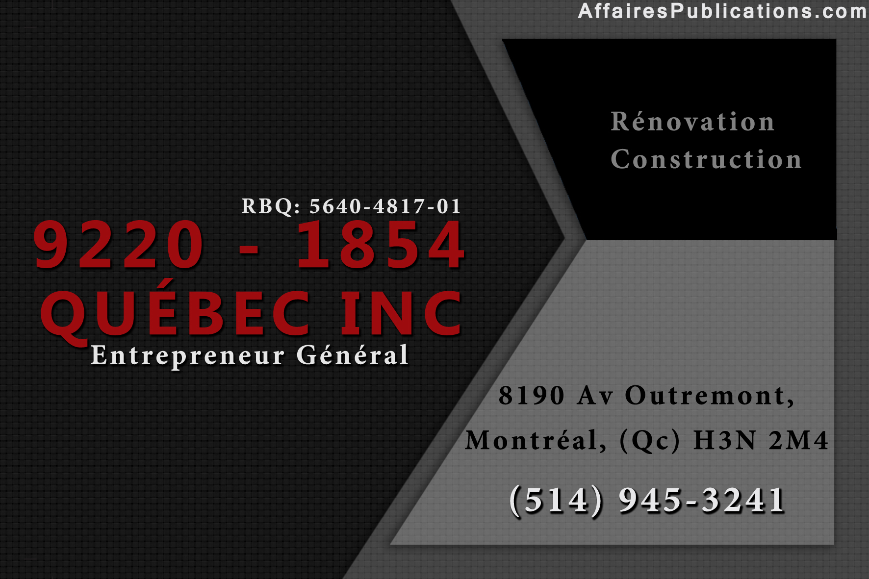 9220-1854 QUÉBEC INC