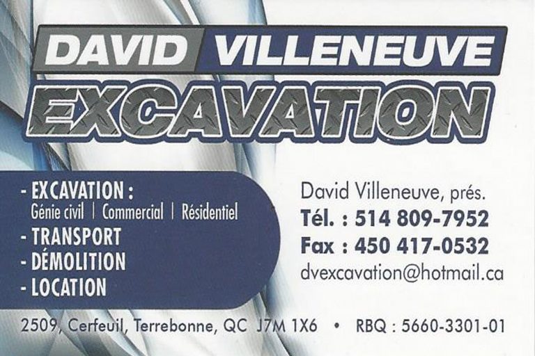 DAVID VILLENEUVE EXCAVATION