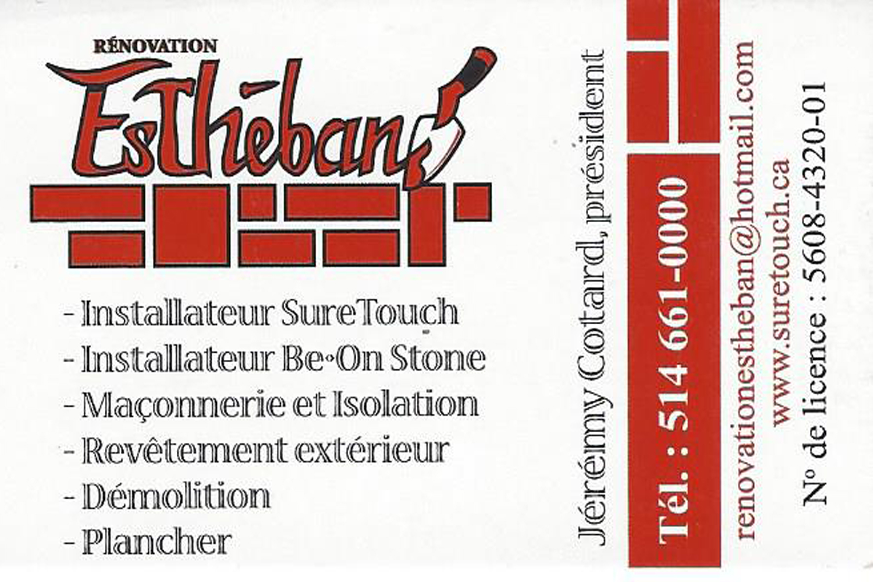 RÉNOVATION ESTHÉBAN INC