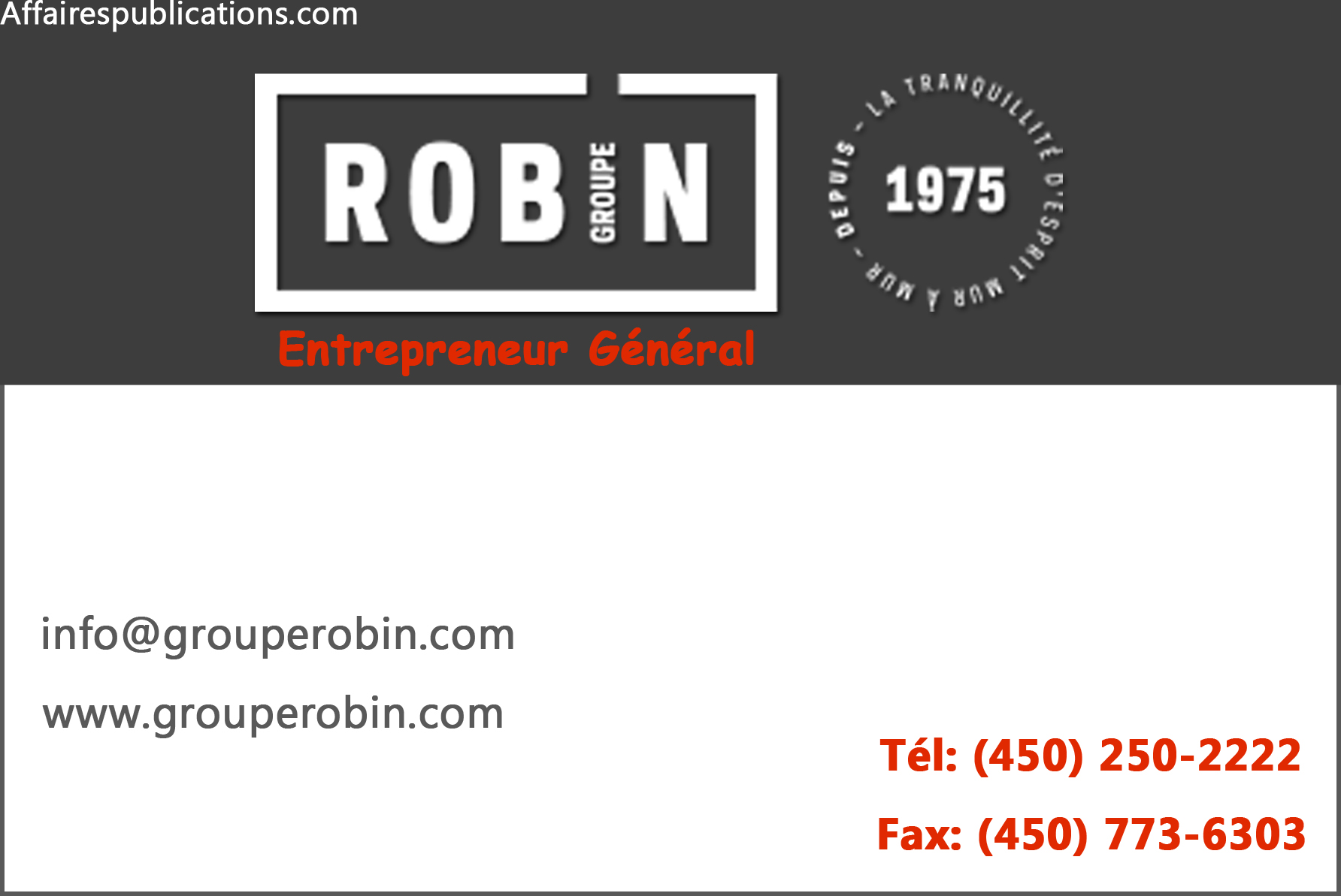 LES CONSTRUCTIONS ROBIN