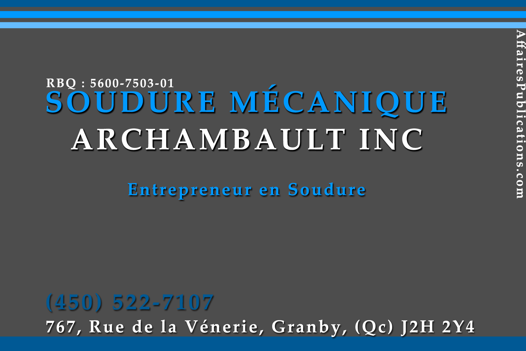 SOUDURE MÉCANIQUE ARCHAMBAULT