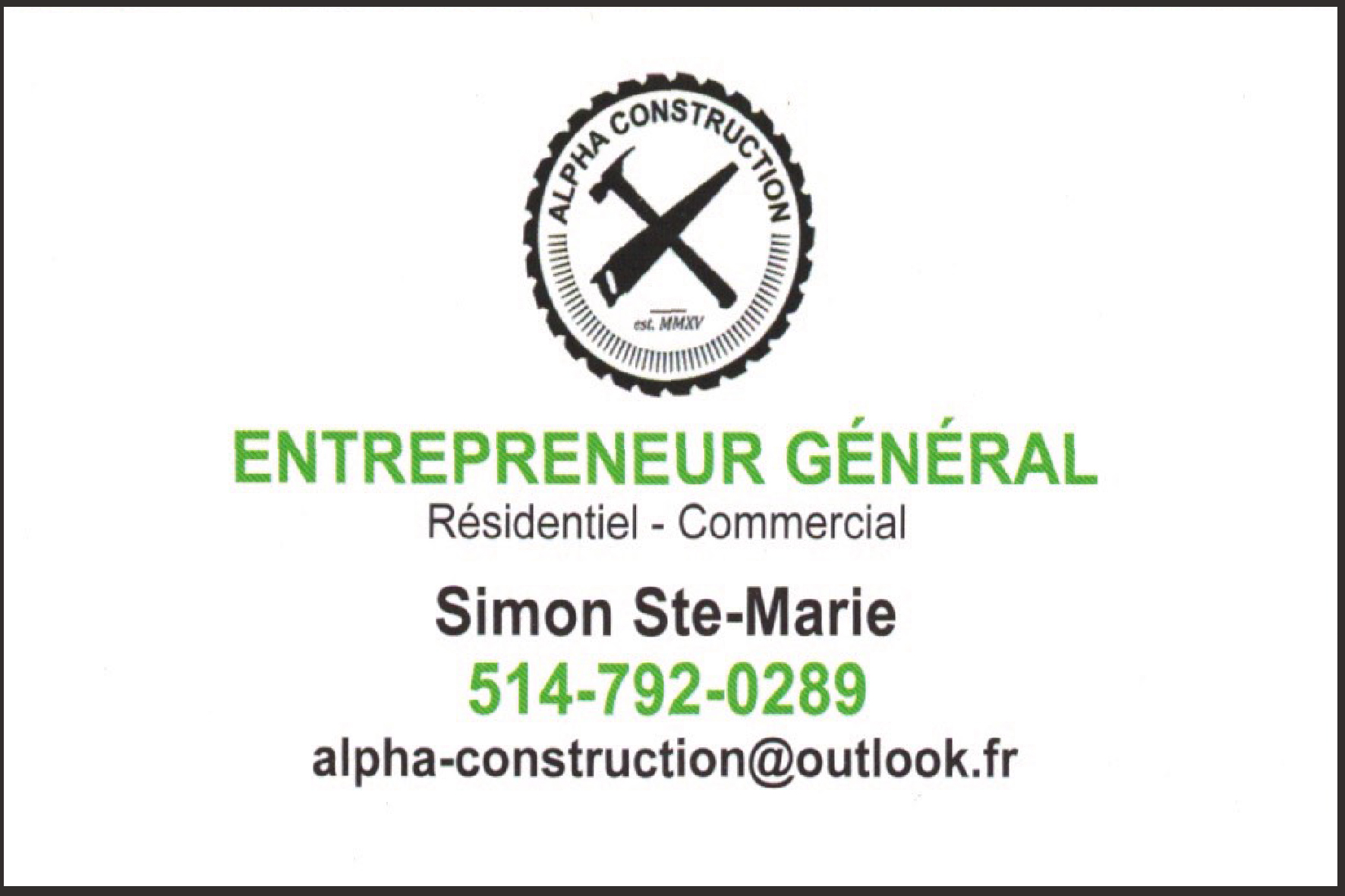 ALPHA CONSTRUCTION INC