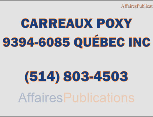 CARREAUX POXY <br/> 9394-6085 QUÉBEC