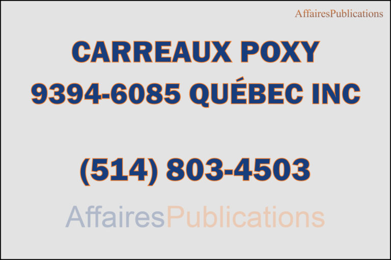 CARREAUX POXY <br/> 9394-6085 QUÉBEC