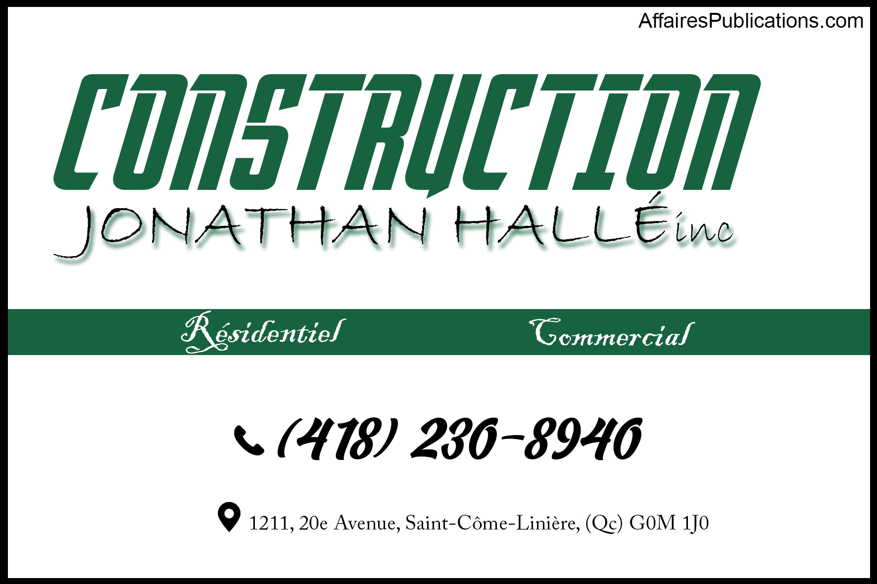 CONSTRUCTION JONATHAN HALLÉ