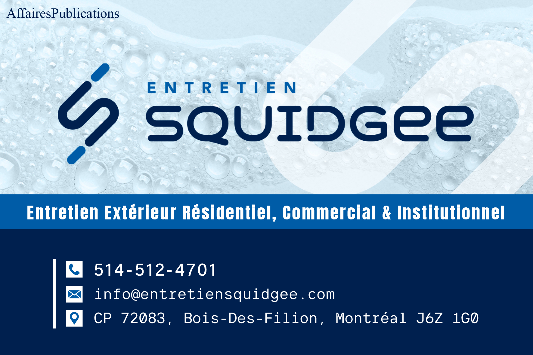 ENTRETIEN SQUIDGEE