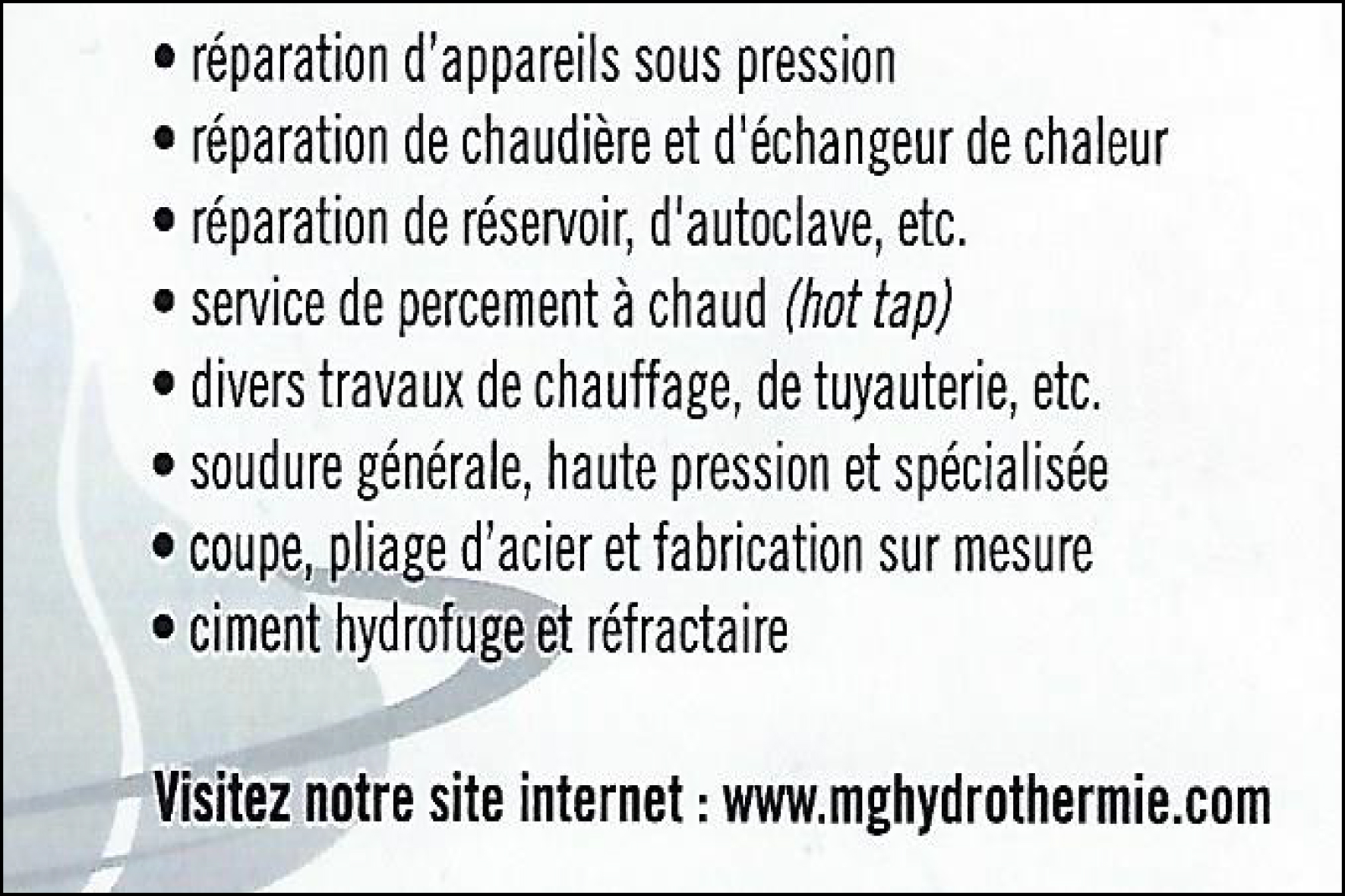 Verso carte de visite