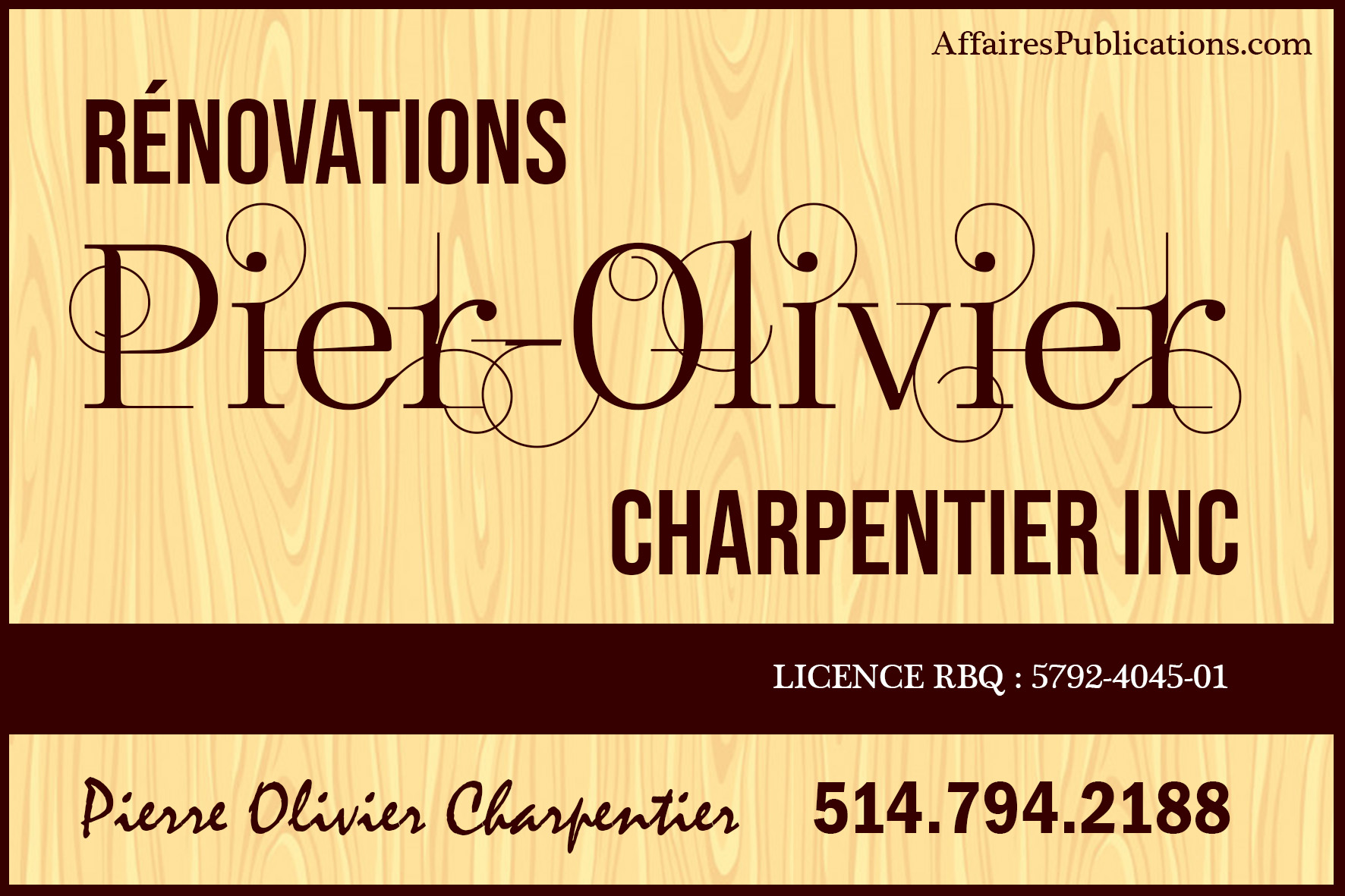 RÉNOVATIONS PIER-OLIVIER CHARPENTIER INC