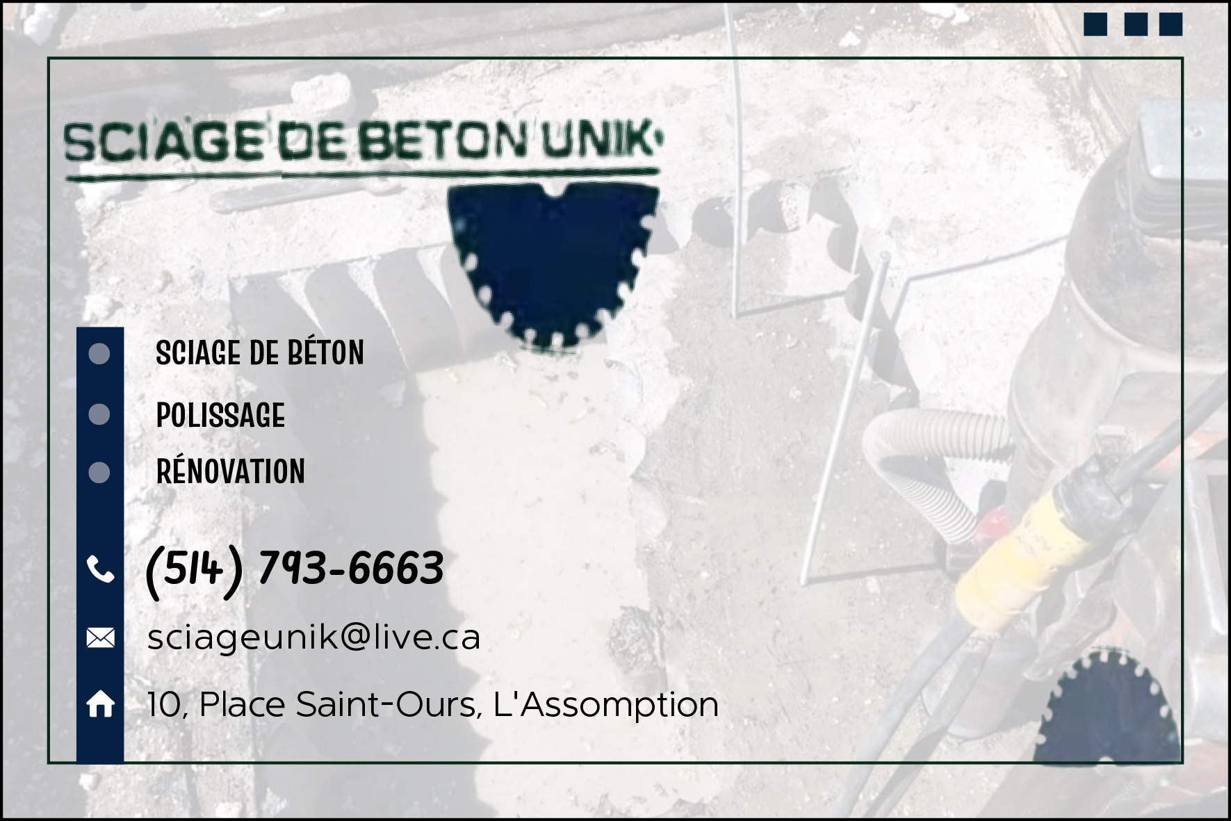 SCIAGE DE BÉTON UNIK INC