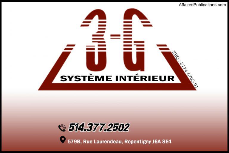 SYSTÈME INTÉRIEUR 3G INC
