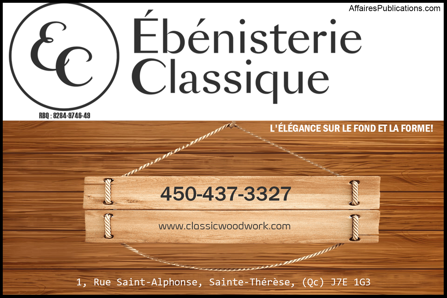 ÉBÉNISTERIE CLASSIQUE INC