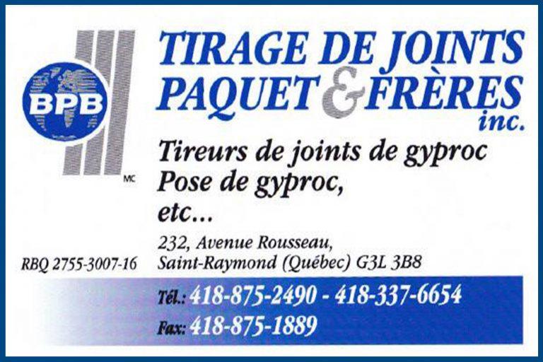 TIRAGE DE JOINTS PAQUET & FRÈRES INC
