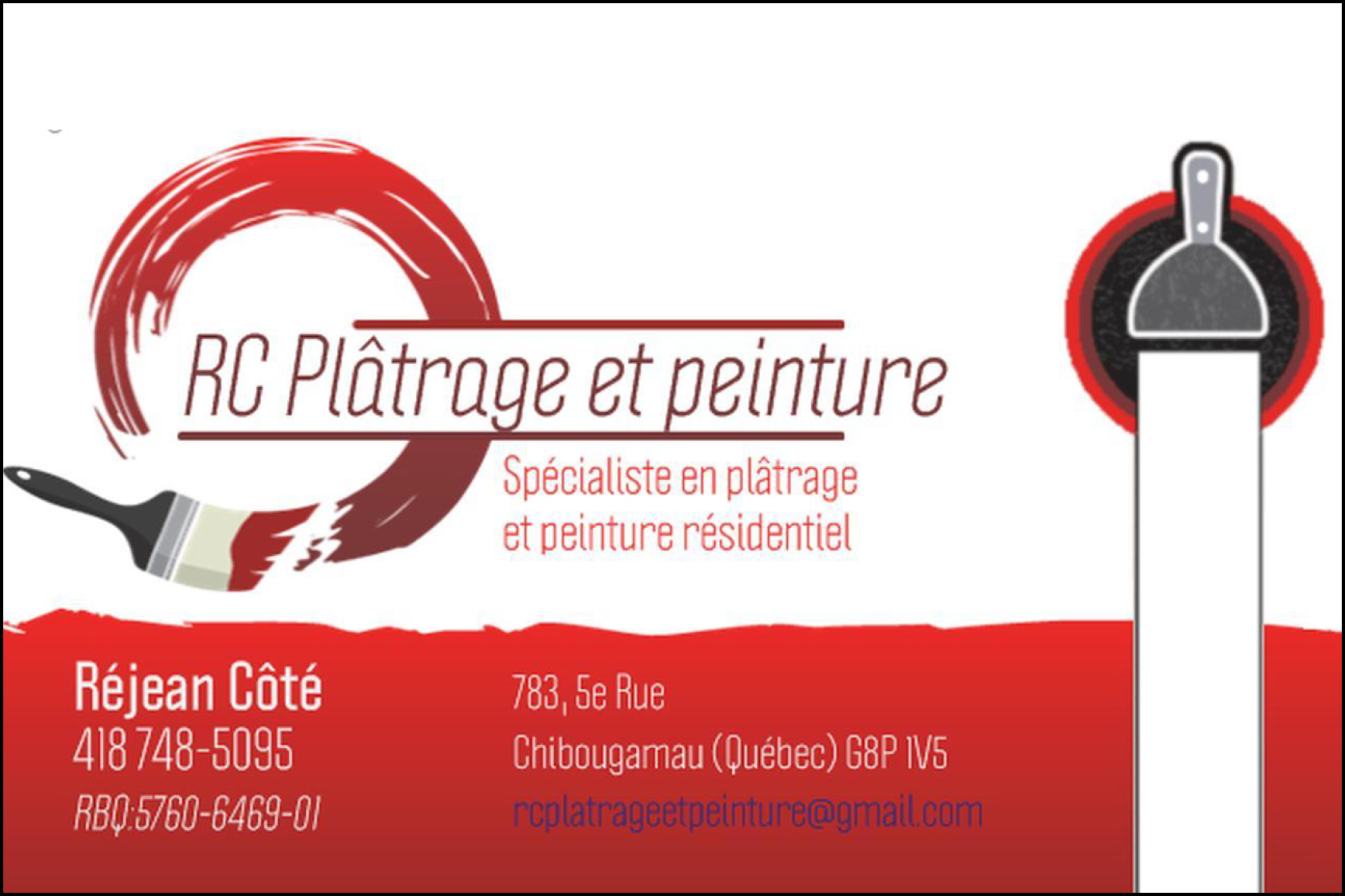RC PLÂTRAGE ET PEINTURE INC
