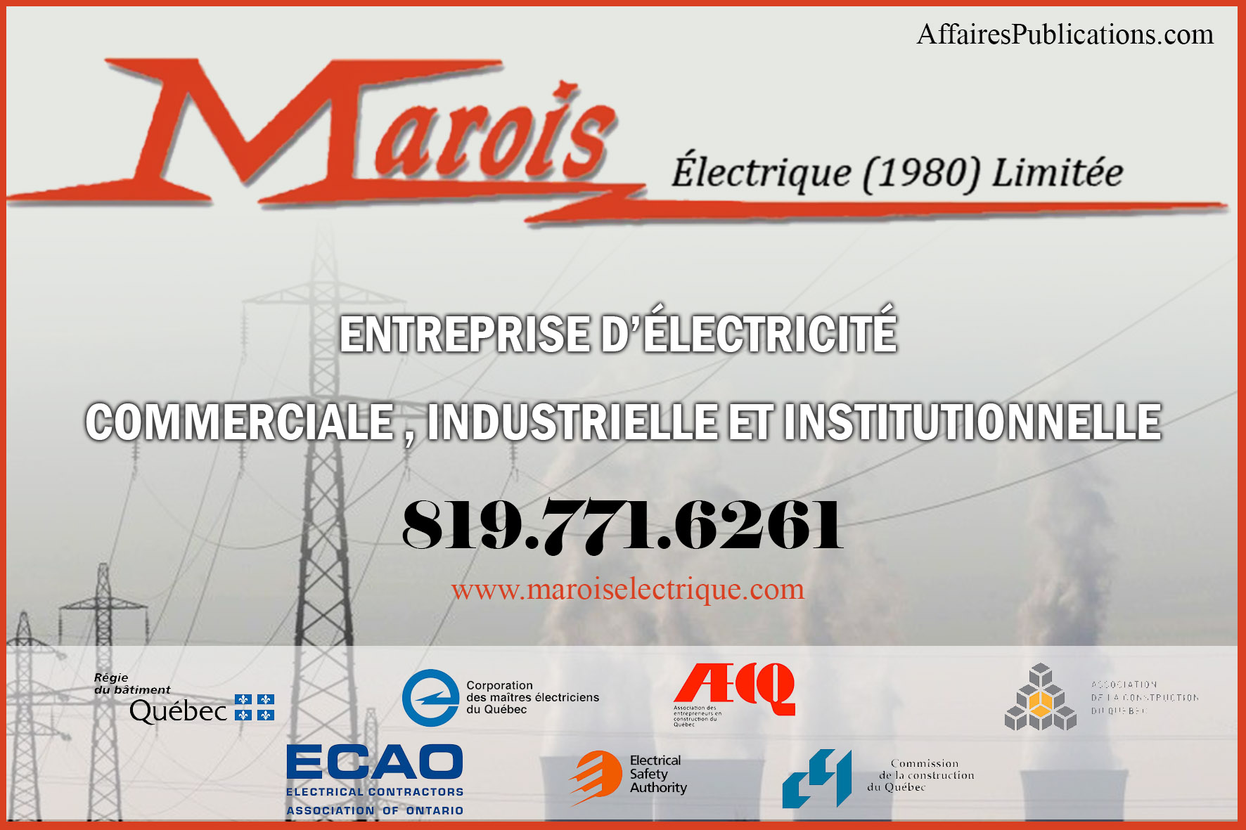 MAROIS ÉLECTRIQUE (1980) LIMITÉE